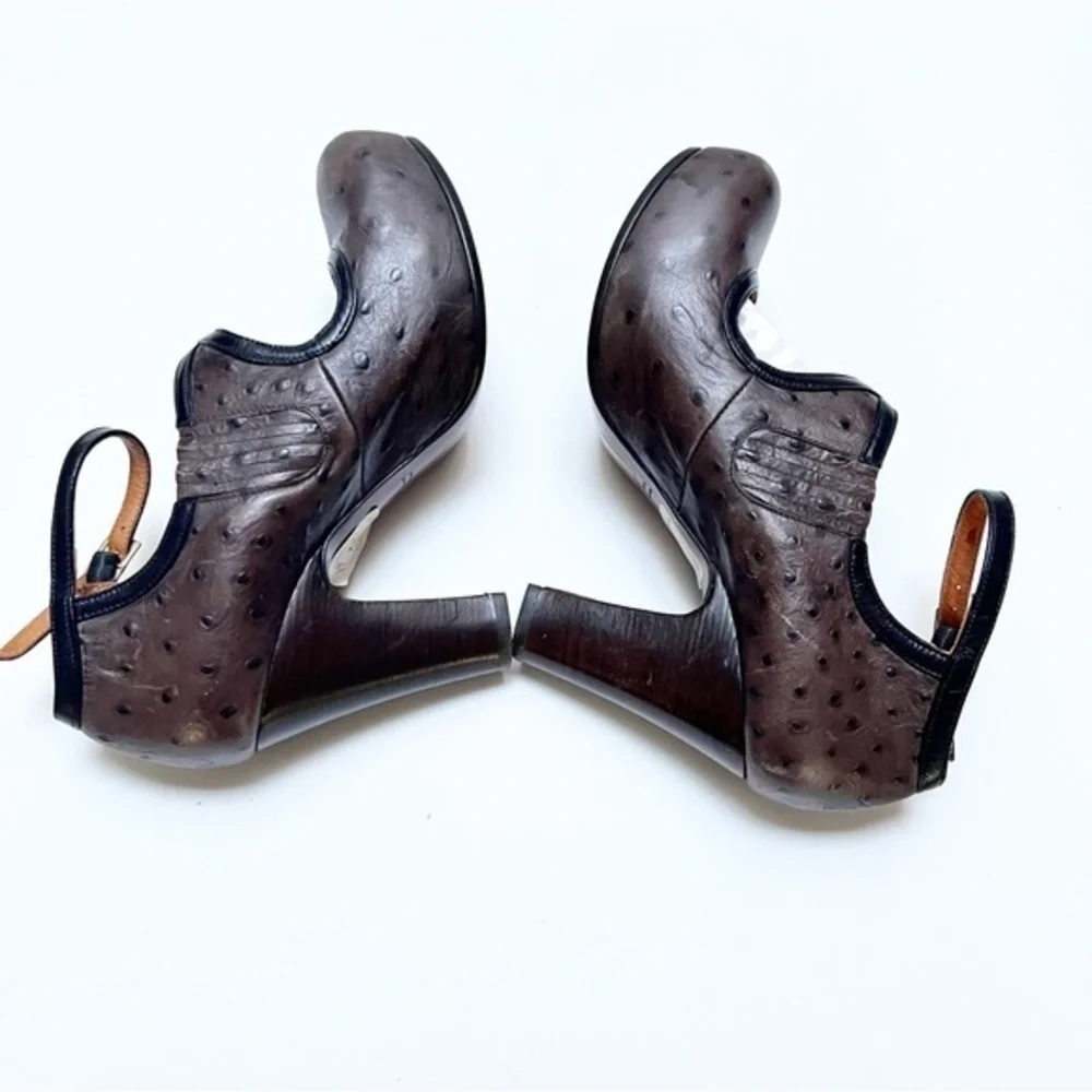 💋Anthropologie leather Chie Mithras heels. Size 37.5 or size 7 in US